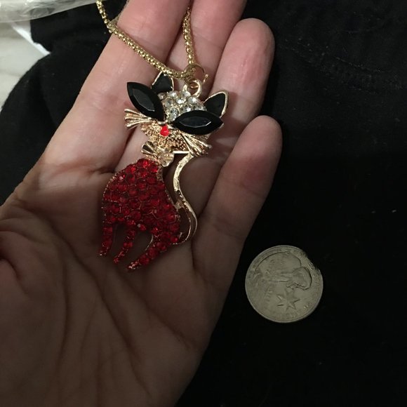 Cool Cat, Sexy Cat Red and Black Necklace - Great Fun and Gift Drawer 4 - Picture 5 of 5